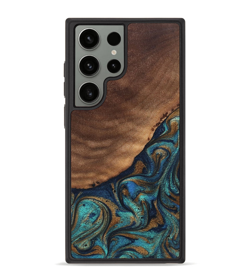 Galaxy S23 Ultra Wood Phone Case - Marilee (Teal & Gold, 827435)