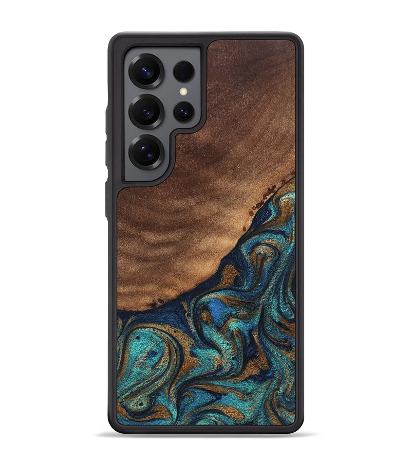 Galaxy S25 Ultra Wood Phone Case - Marilee (Teal & Gold, 827435)
