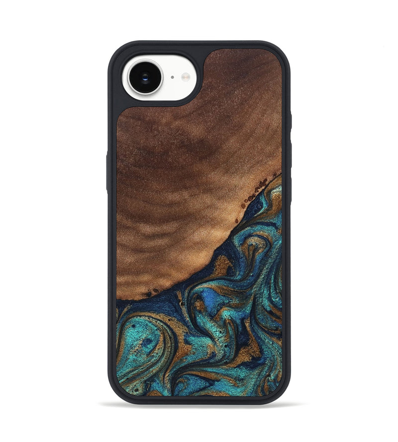 iPhone 16e Wood Phone Case - Marilee (Teal & Gold, 827435)