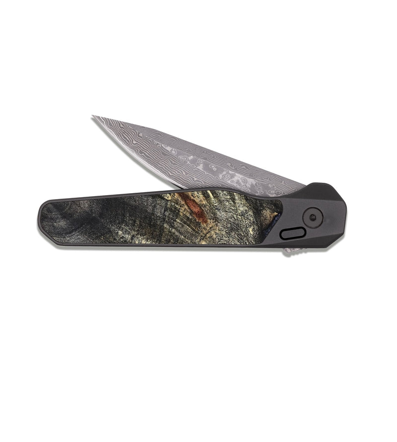 EDC Dark Damascus Wood Pocket Knife - Evert (Wood Burl, 827436)