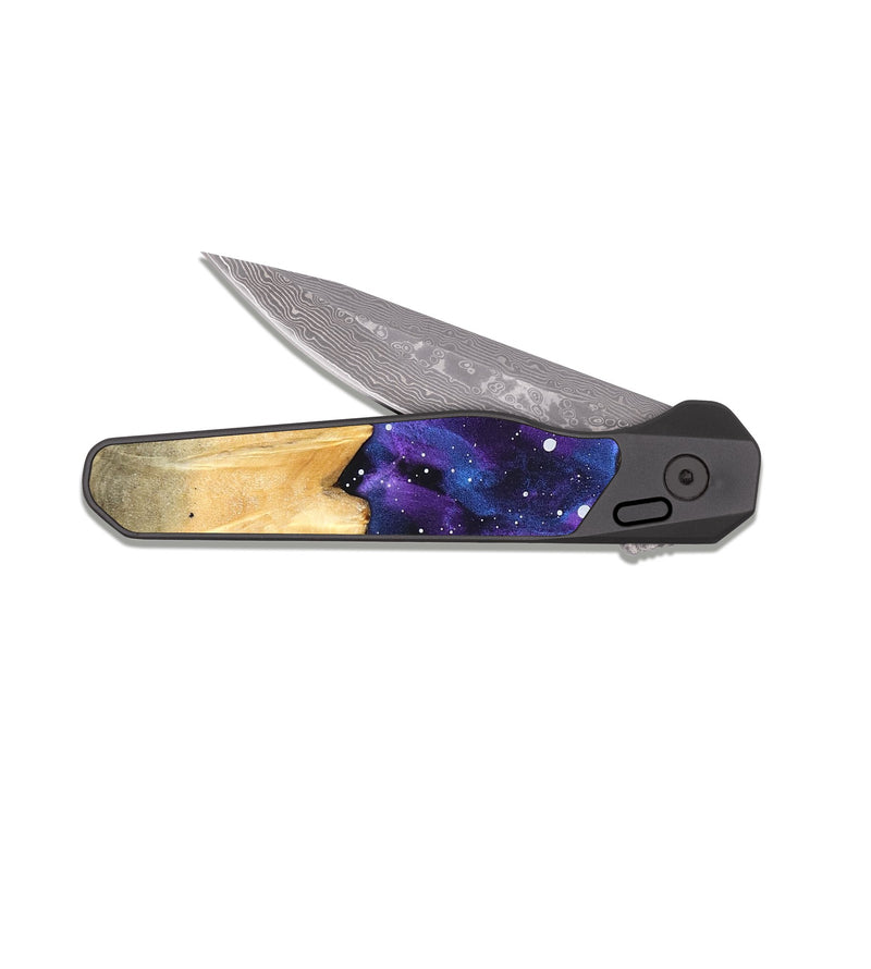 EDC Dark Damascus Wood Pocket Knife - Sonji (Cosmos, 827452)