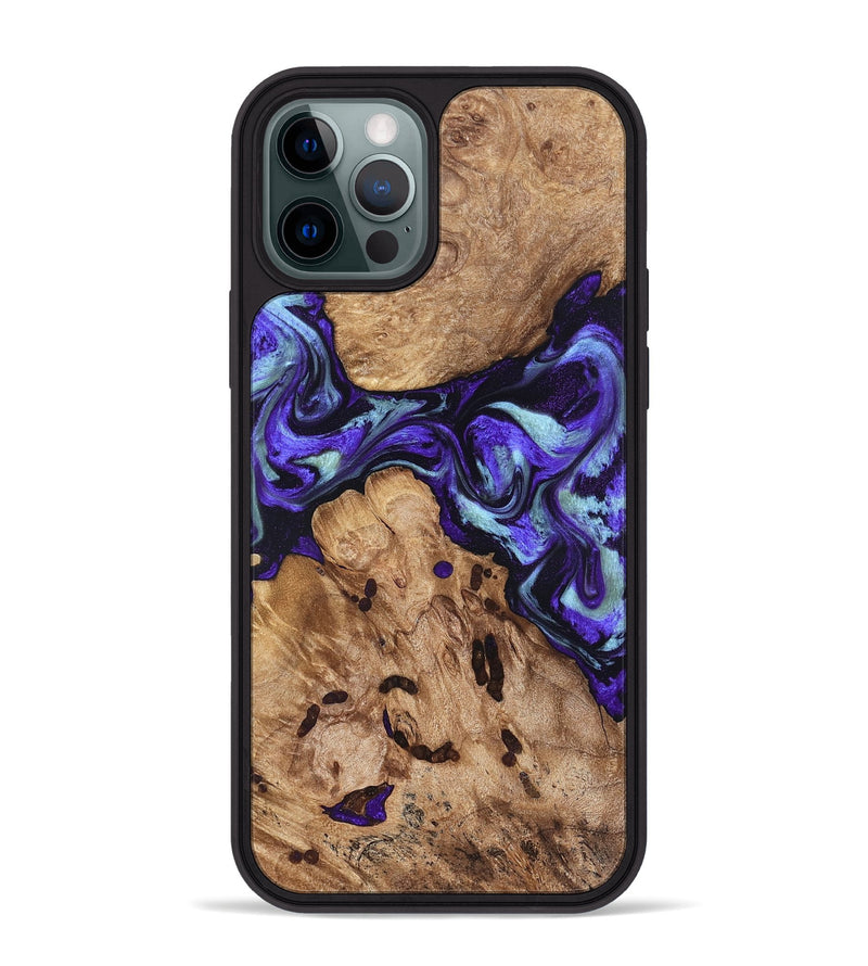 iPhone 12 Pro Max Wood Phone Case - Jamel (Purple, 827459)