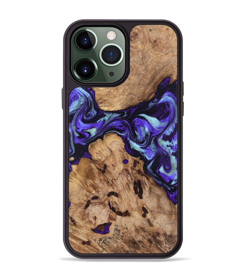 iPhone 13 Pro Max Wood Phone Case - Jamel (Purple, 827459)