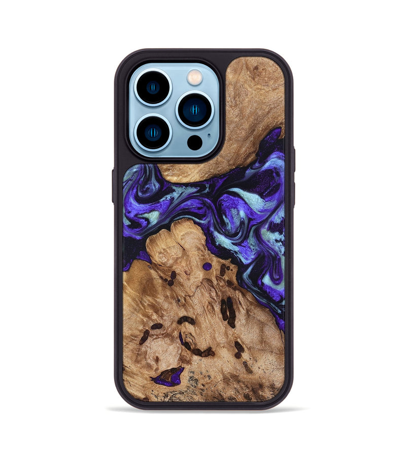iPhone 14 Pro Wood Phone Case - Jamel (Purple, 827459)