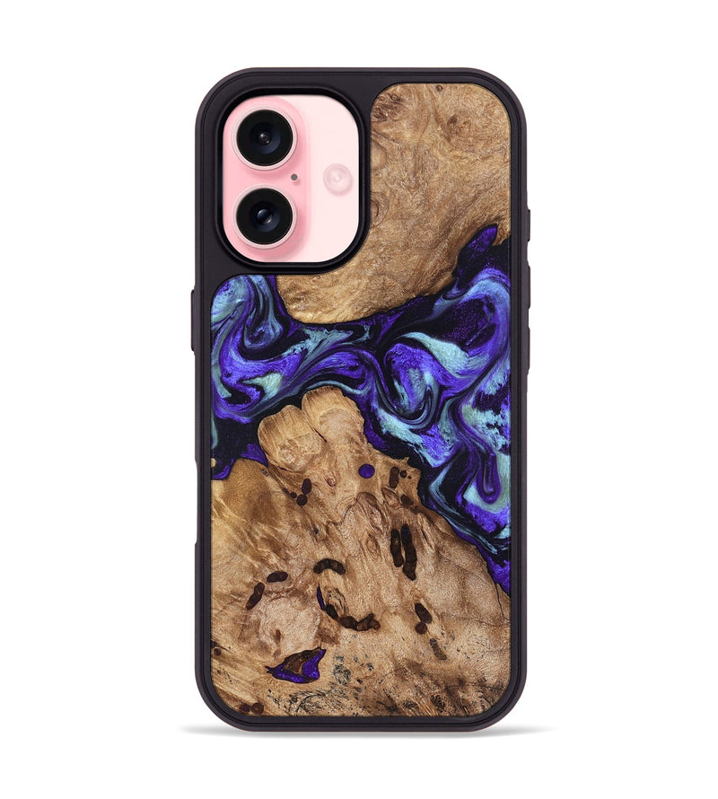 iPhone 16 Wood Phone Case - Jamel (Purple, 827459)