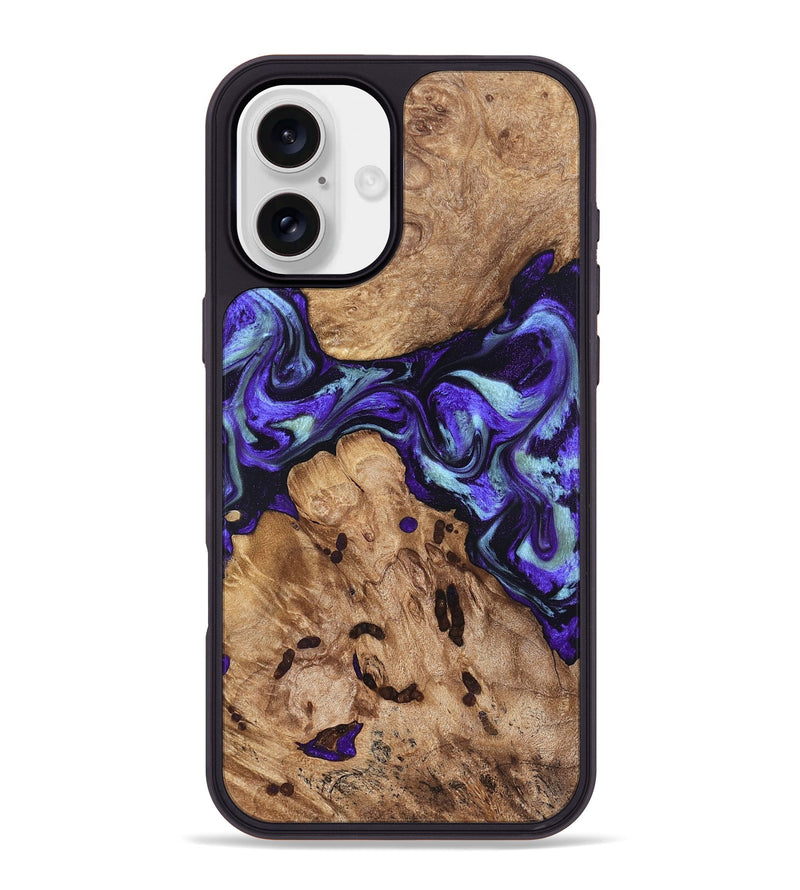 iPhone 16 Plus Wood Phone Case - Jamel (Purple, 827459)