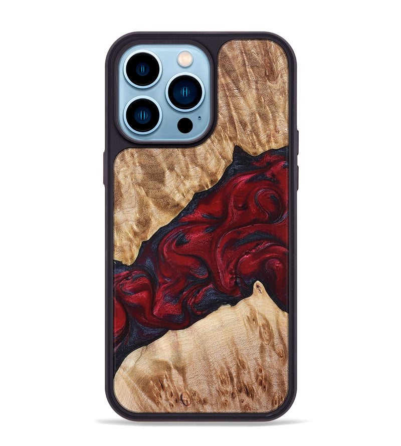 iPhone 14 Pro Max Wood Phone Case - Jaime (Red, 827462)