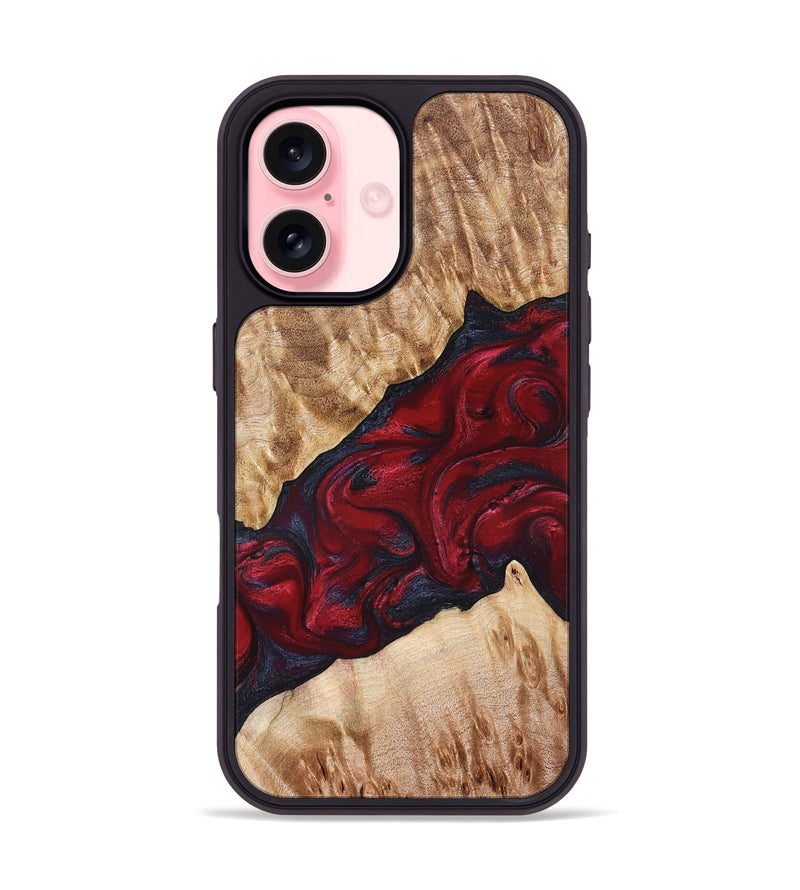 iPhone 16 Wood Phone Case - Jaime (Red, 827462)