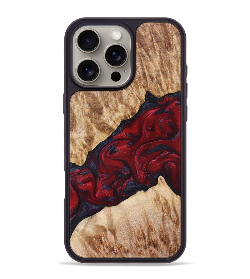 iPhone 16 Pro Max Wood Phone Case - Jaime (Red, 827462)