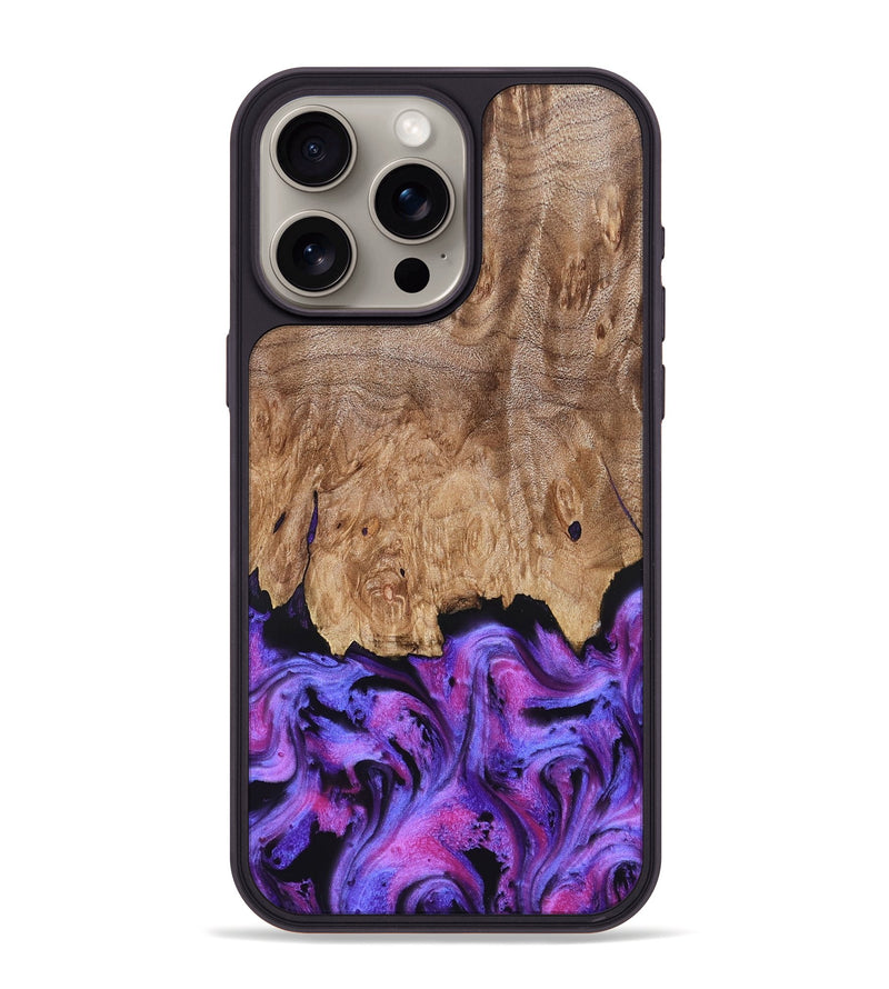 iPhone 15 Pro Max Wood Phone Case - Kora (Purple, 827463)