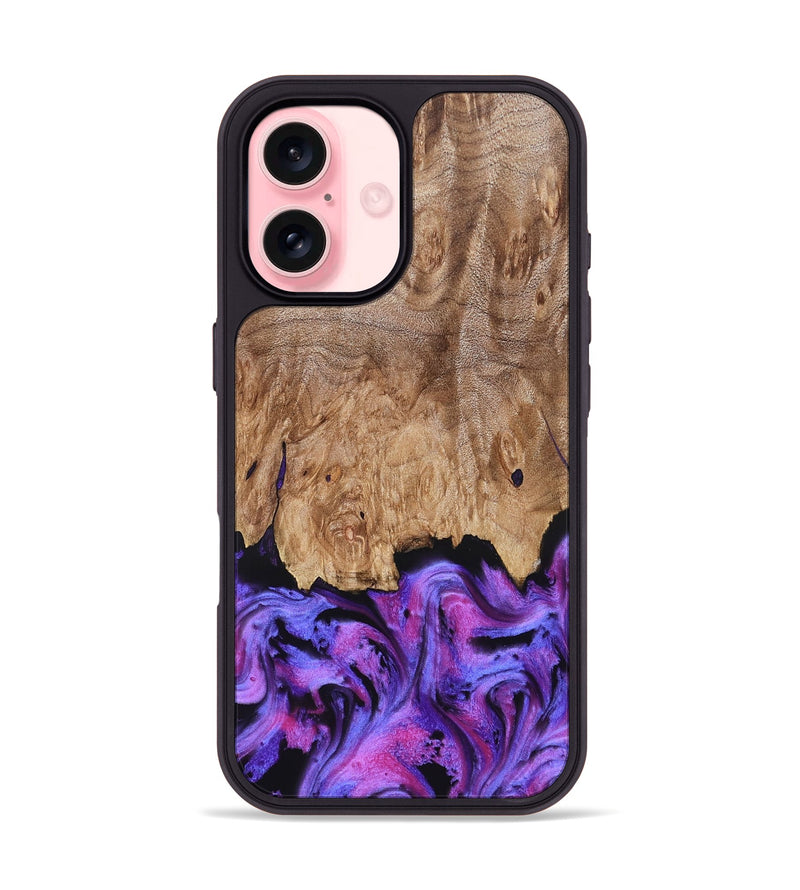 iPhone 16 Wood Phone Case - Kora (Purple, 827463)