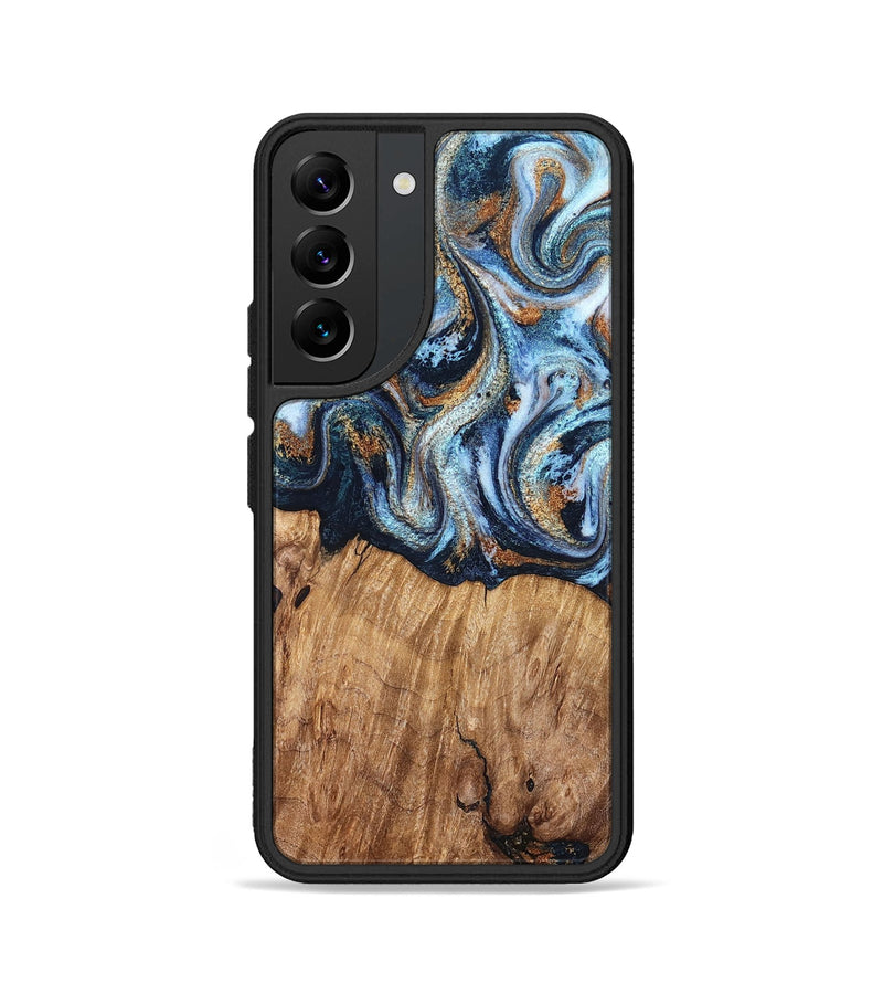Galaxy S22 Wood Phone Case - Mammie (Teal & Gold, 827486)