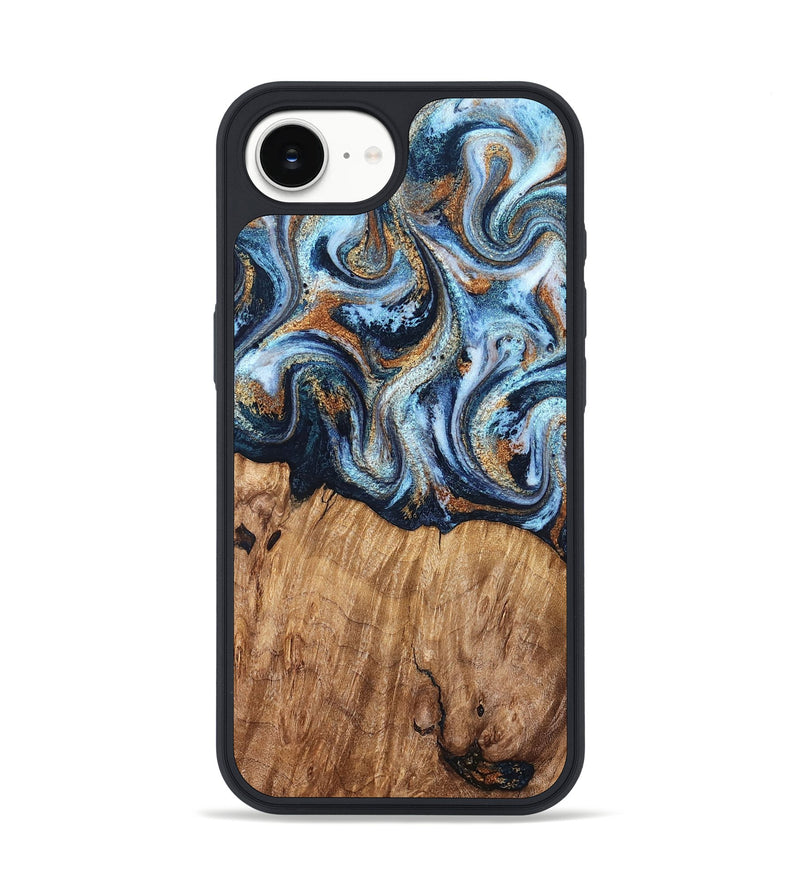 iPhone 17e Wood Phone Case - Mammie (Teal & Gold, 827486)