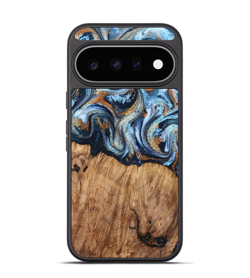 Pixel 11 Wood Phone Case - Mammie (Teal & Gold, 827486)