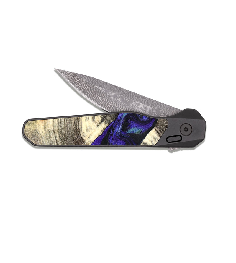 EDC Dark Damascus Wood Pocket Knife - Robby (Purple, 827487)