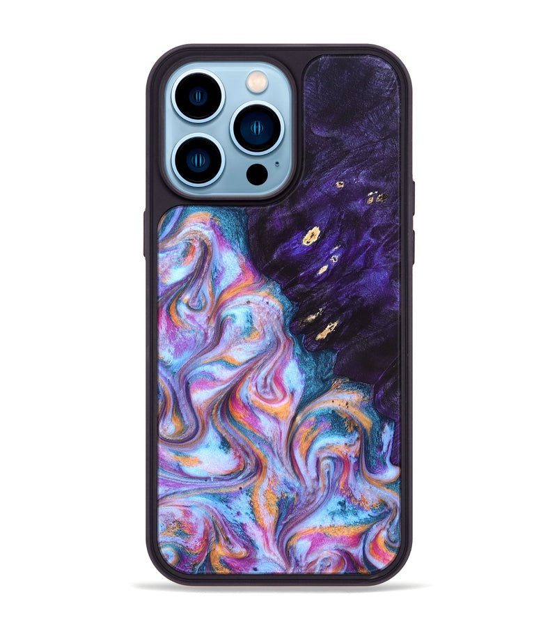 iPhone 14 Pro Max Wood Phone Case - Jalisa (Blue, 827490)
