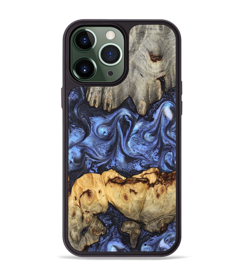 iPhone 13 Pro Max Wood Phone Case - Jasmyn (Blue, 827493)