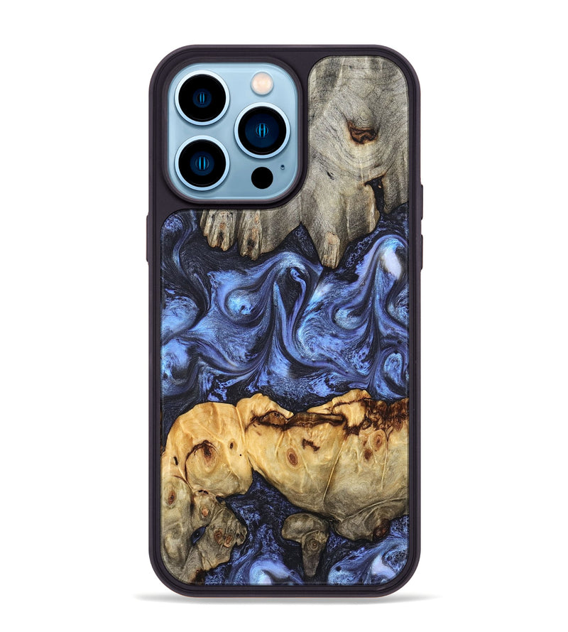iPhone 14 Pro Max Wood Phone Case - Jasmyn (Blue, 827493)