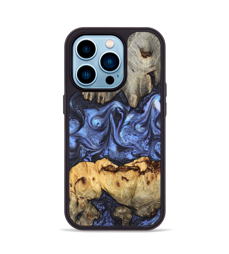 iPhone 14 Pro Wood Phone Case - Jasmyn (Blue, 827493)