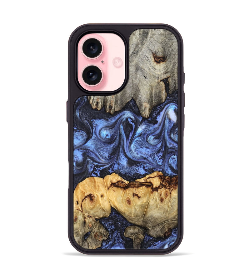 iPhone 16 Wood Phone Case - Jasmyn (Blue, 827493)