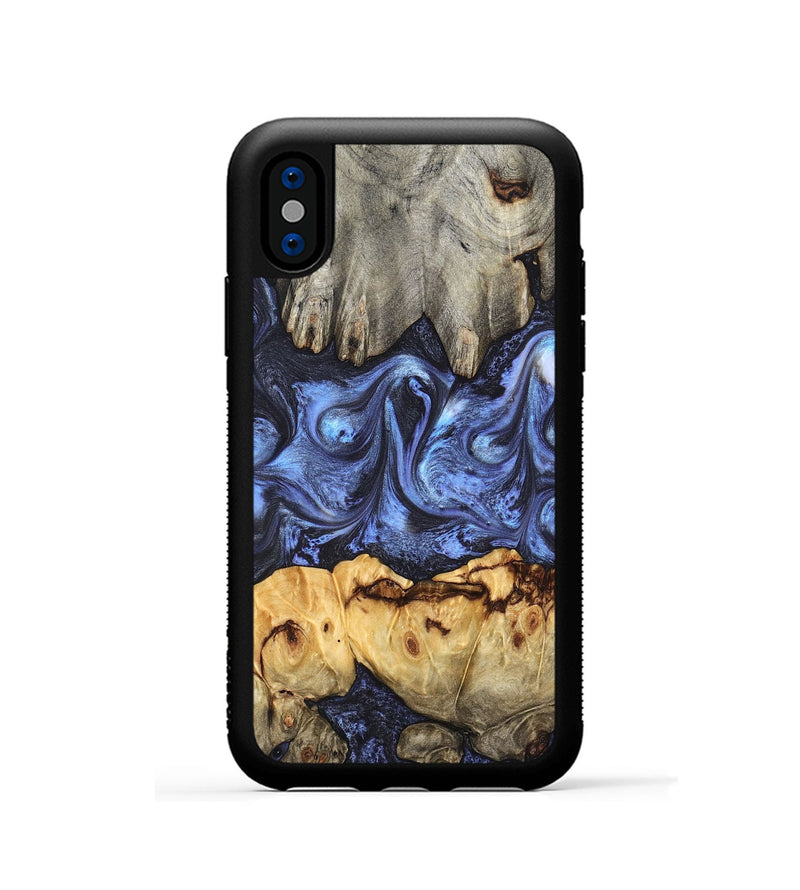 iPhone Xs Wood Phone Case - Jasmyn (Blue, 827493)