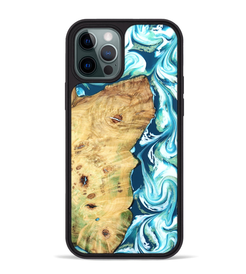 iPhone 12 Pro Max Wood Phone Case - Jesiah (Blue, 827494)