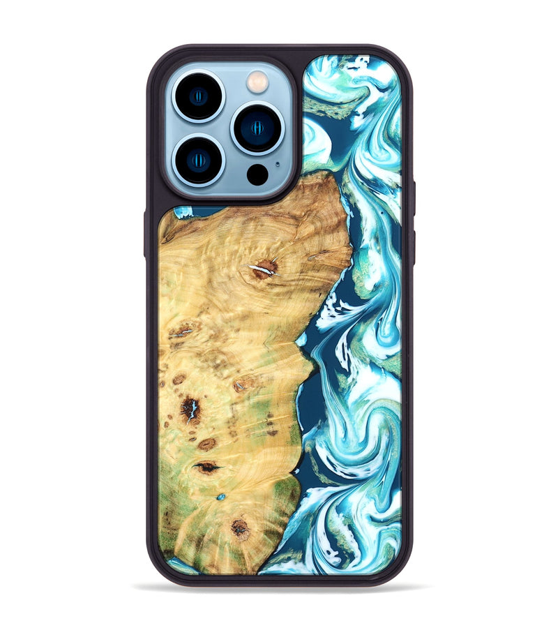 iPhone 14 Pro Max Wood Phone Case - Jesiah (Blue, 827494)