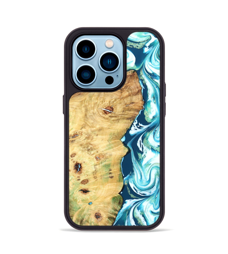 iPhone 14 Pro Wood Phone Case - Jesiah (Blue, 827494)