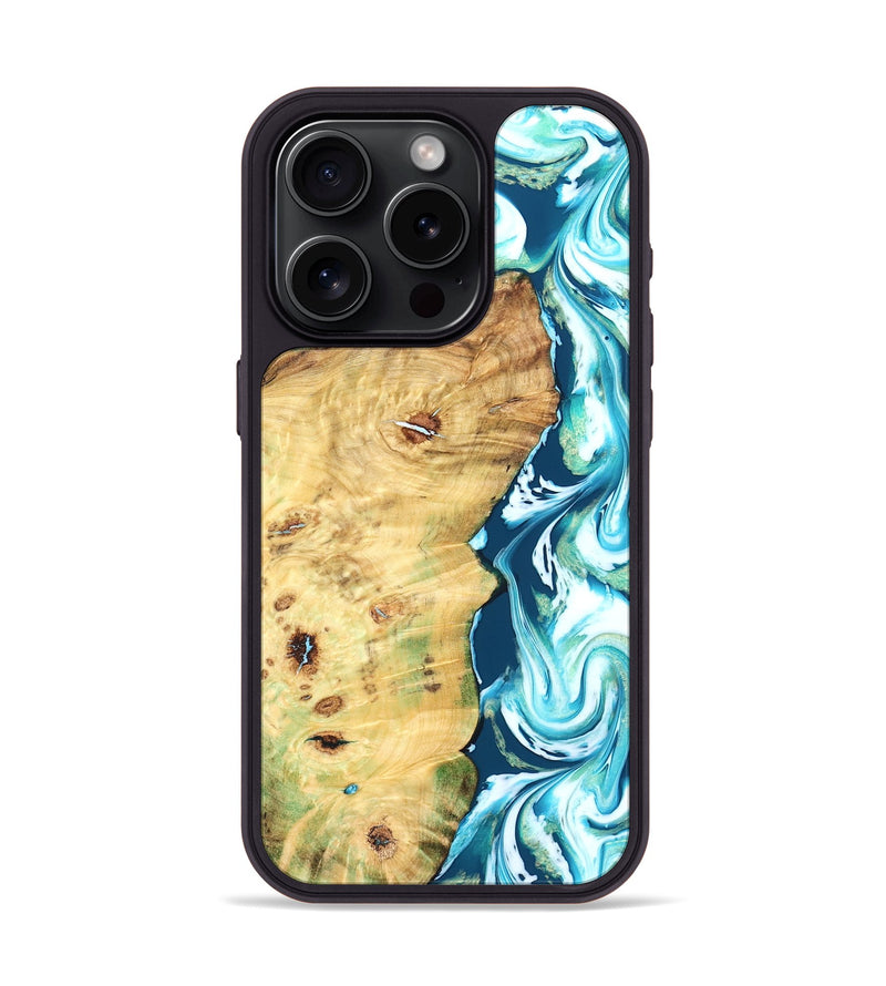 iPhone 15 Pro Wood Phone Case - Jesiah (Blue, 827494)