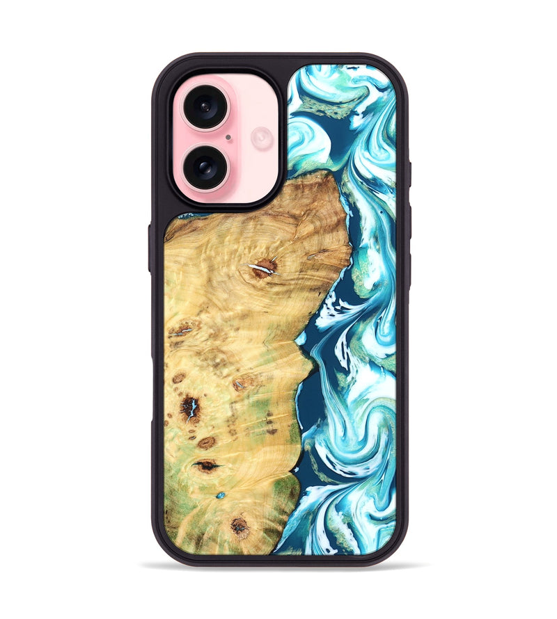 iPhone 16 Wood Phone Case - Jesiah (Blue, 827494)
