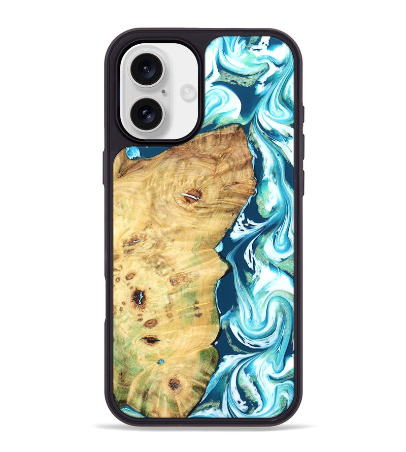 iPhone 16 Plus Wood Phone Case - Jesiah (Blue, 827494)