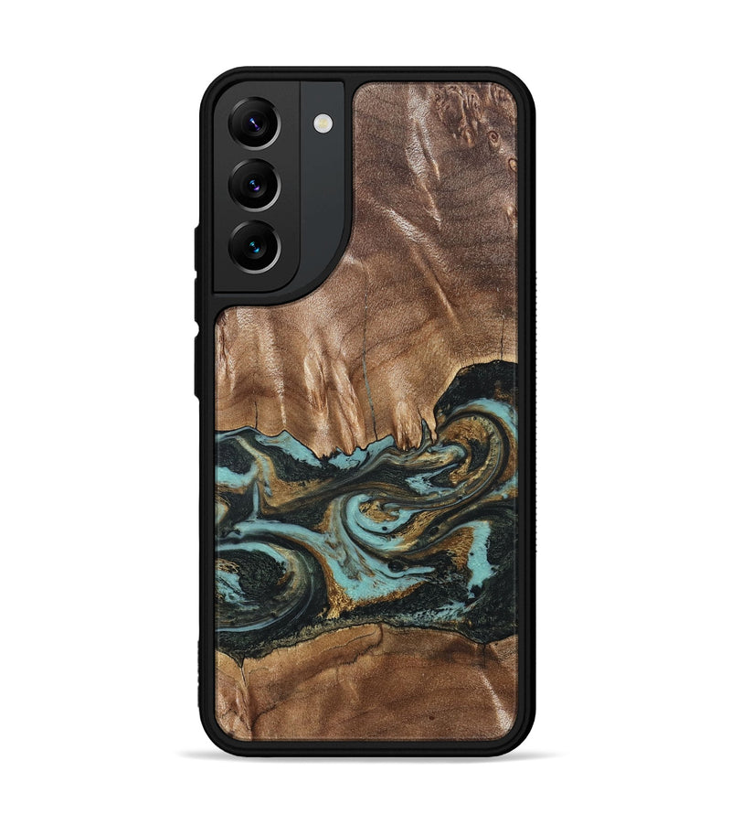 Galaxy S22 Plus Wood Phone Case - Mittie (Teal & Gold, 827495)