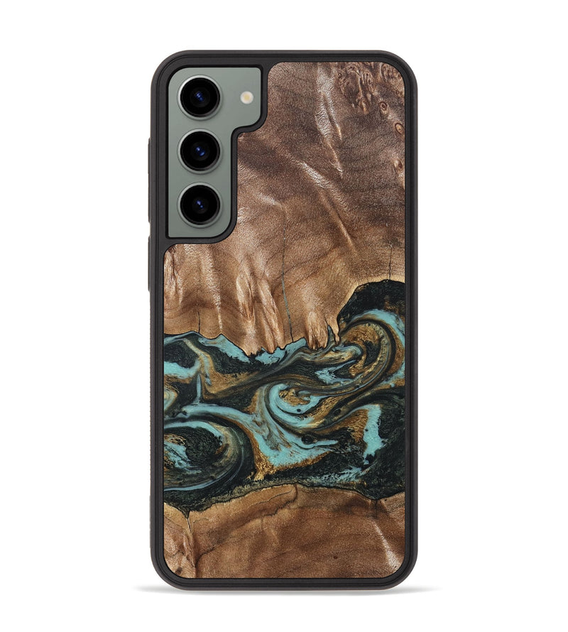 Galaxy S23 Plus Wood Phone Case - Mittie (Teal & Gold, 827495)
