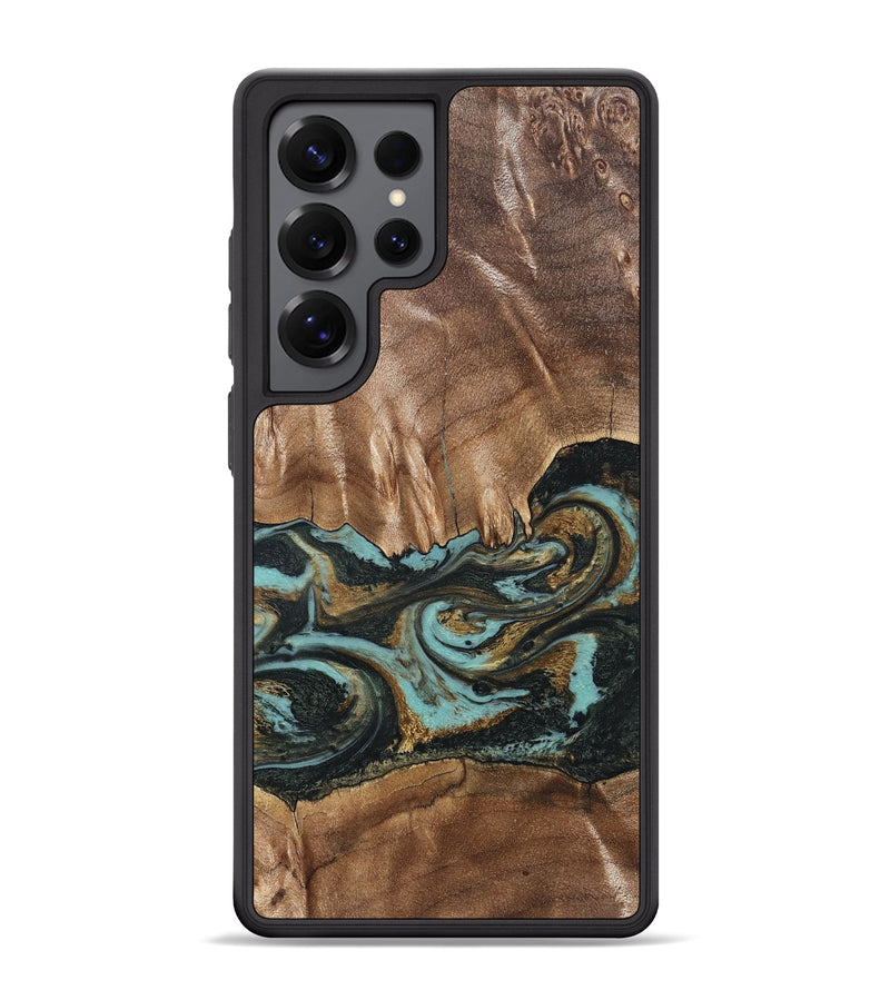 Galaxy S25 Ultra Wood Phone Case - Mittie (Teal & Gold, 827495)