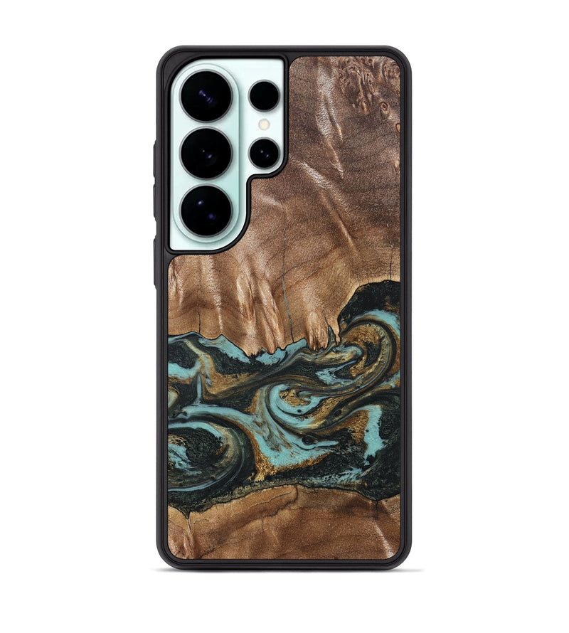 Galaxy S26 Ultra Wood Phone Case - Mittie (Teal & Gold, 827495)