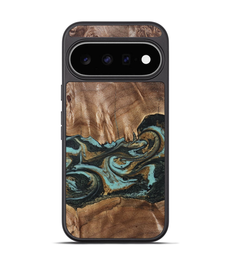 Pixel 11 Wood Phone Case - Mittie (Teal & Gold, 827495)