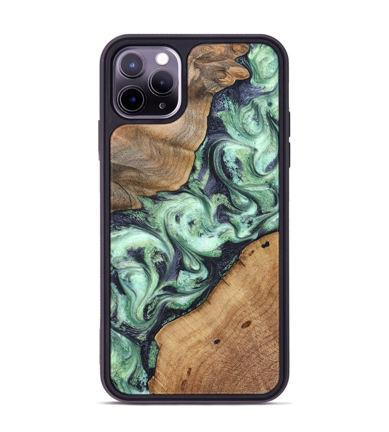 iPhone 11 Pro Max Wood Phone Case - Keshawn (Green, 827496)