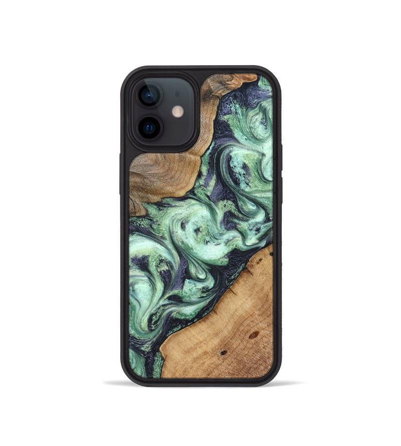 iPhone 12 mini Wood Phone Case - Keshawn (Green, 827496)