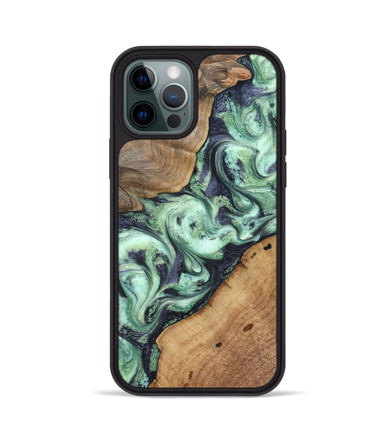 iPhone 12 Pro Wood Phone Case - Keshawn (Green, 827496)