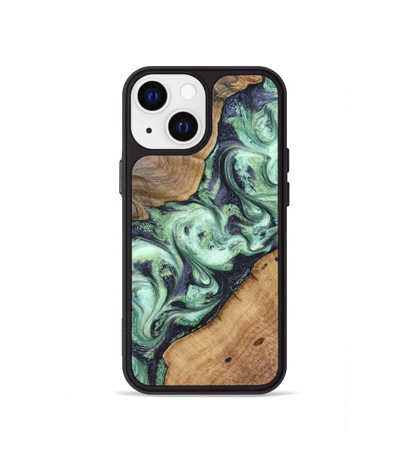 iPhone 13 mini Wood Phone Case - Keshawn (Green, 827496)