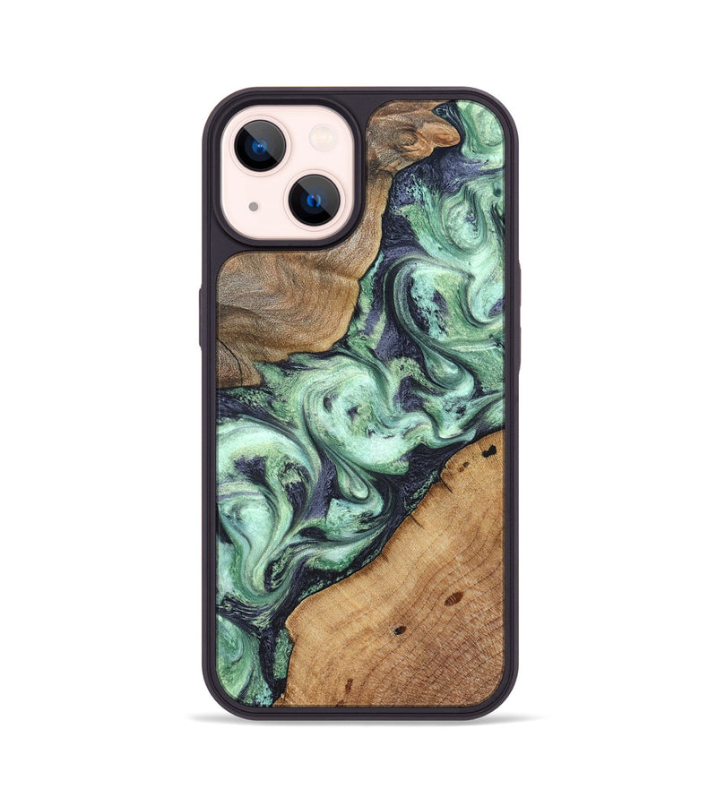 iPhone 14 Wood Phone Case - Keshawn (Green, 827496)