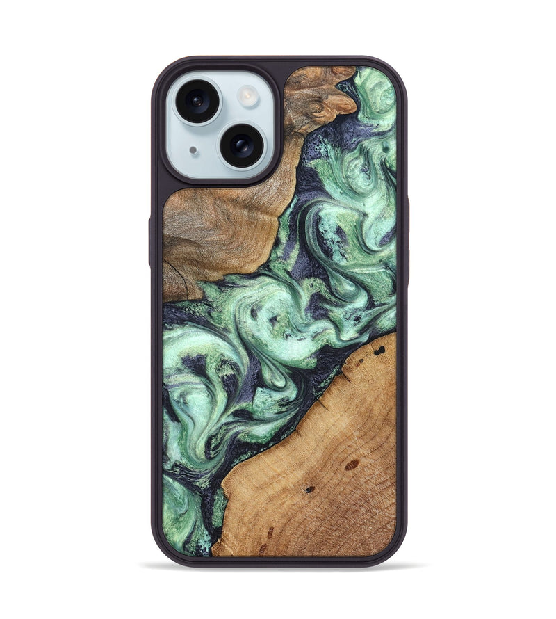 iPhone 15 Wood Phone Case - Keshawn (Green, 827496)