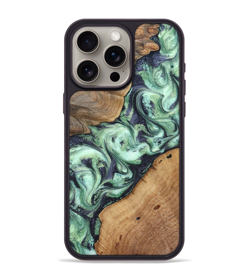 iPhone 15 Pro Max Wood Phone Case - Keshawn (Green, 827496)