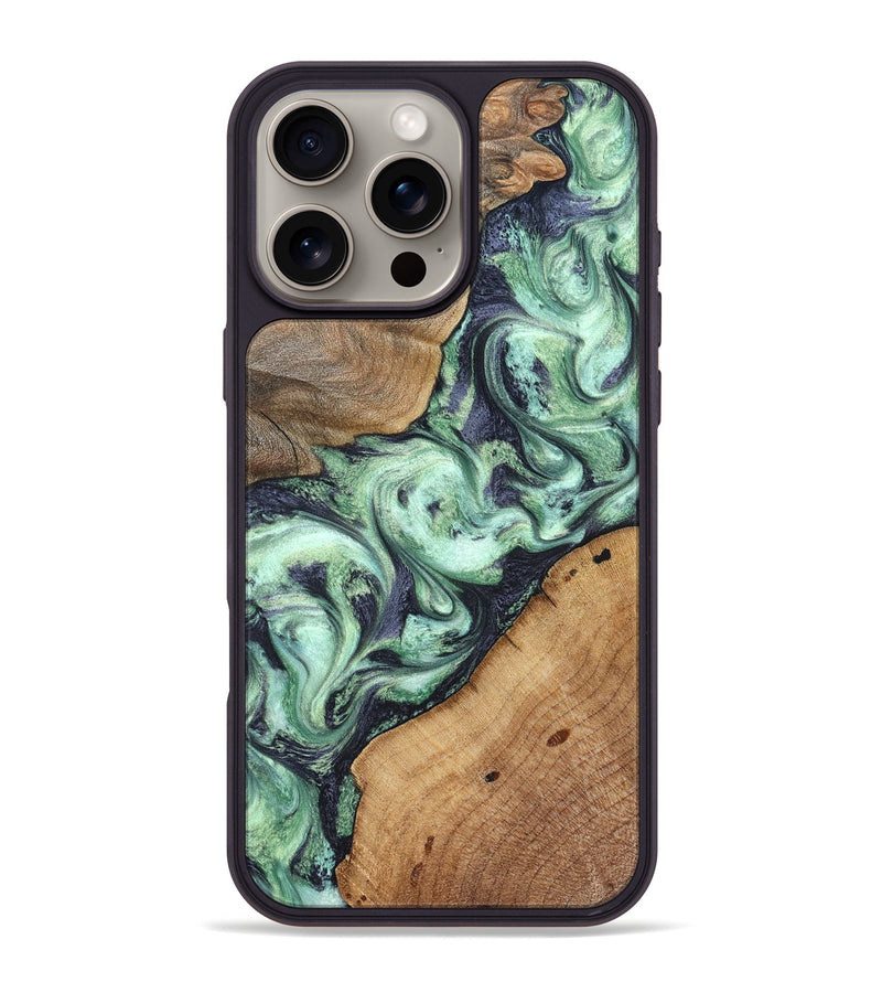 iPhone 16 Pro Max Wood Phone Case - Keshawn (Green, 827496)