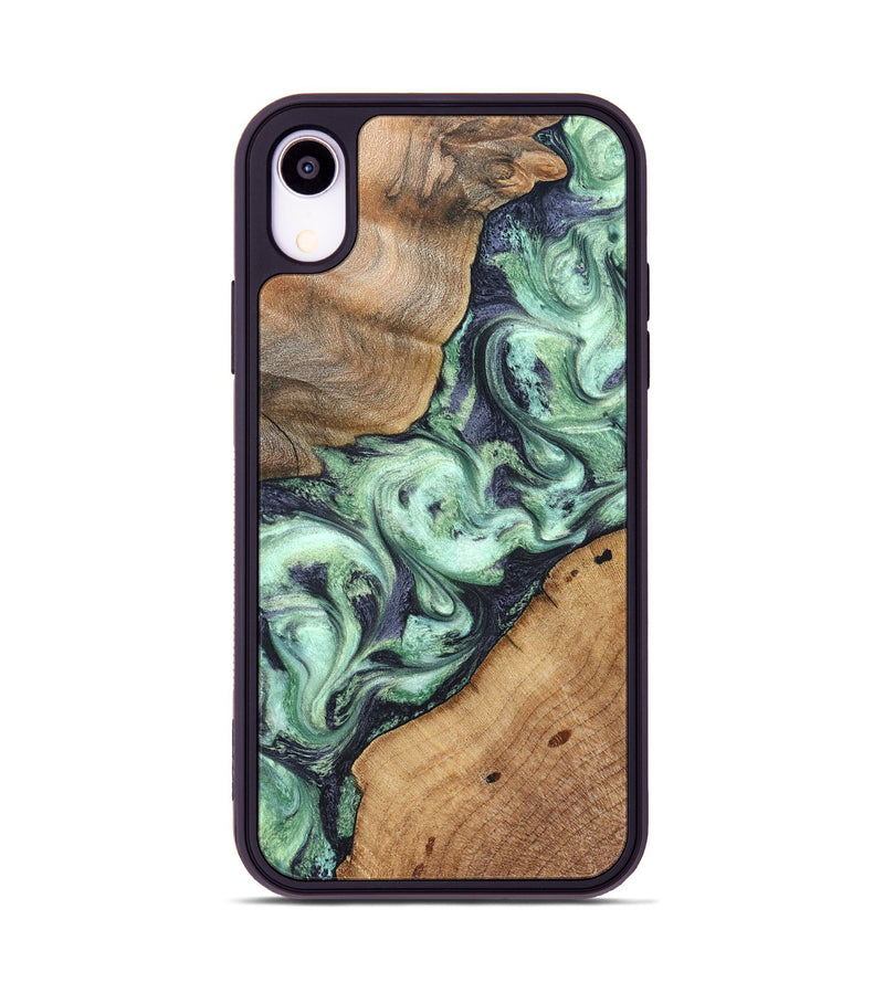 iPhone Xr Wood Phone Case - Keshawn (Green, 827496)