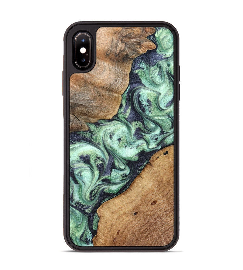 iPhone Xs Max Wood Phone Case - Keshawn (Green, 827496)