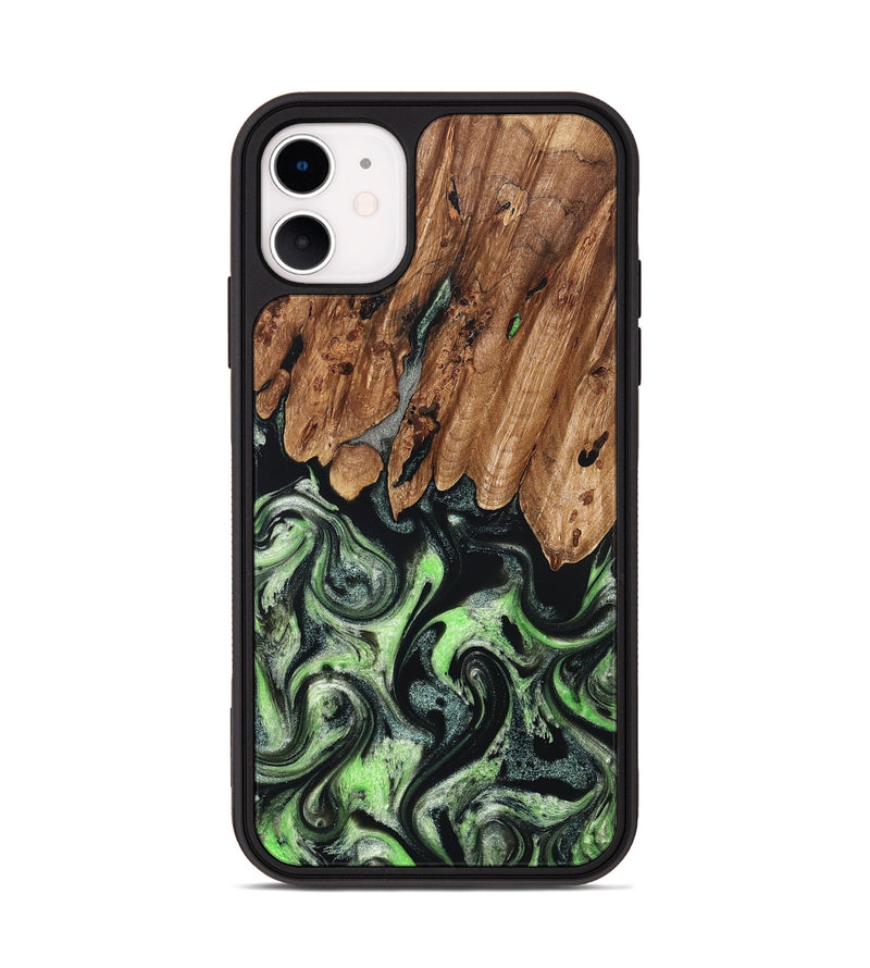 iPhone 11 Wood Phone Case - Teresa (Green, 827497)