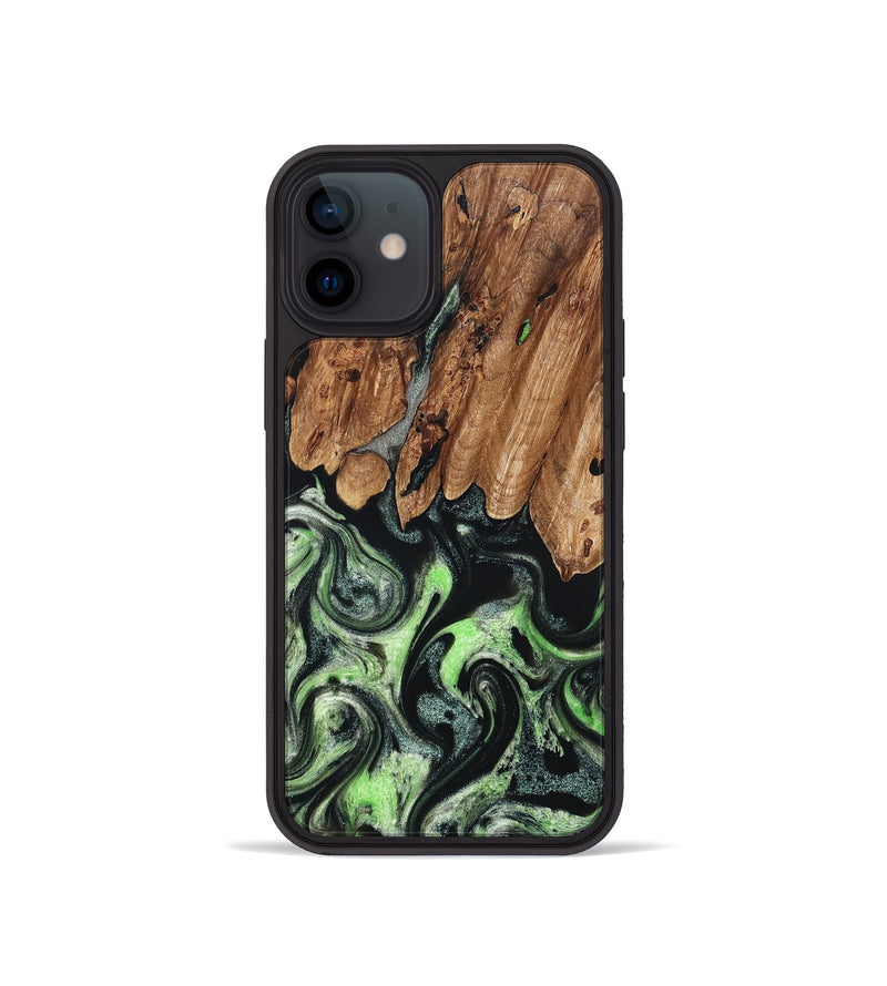 iPhone 12 mini Wood Phone Case - Teresa (Green, 827497)