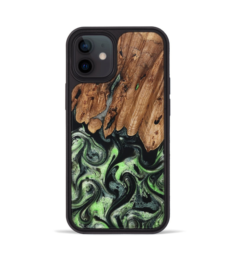iPhone 12 Wood Phone Case - Teresa (Green, 827497)