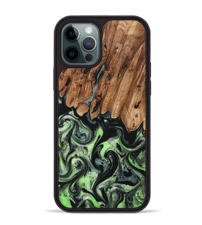 iPhone 12 Pro Max Wood Phone Case - Teresa (Green, 827497)